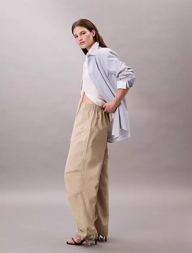 Pantalones de paracaídas de nailon arrugado Pantalones de paracaídas de nailon arrugado