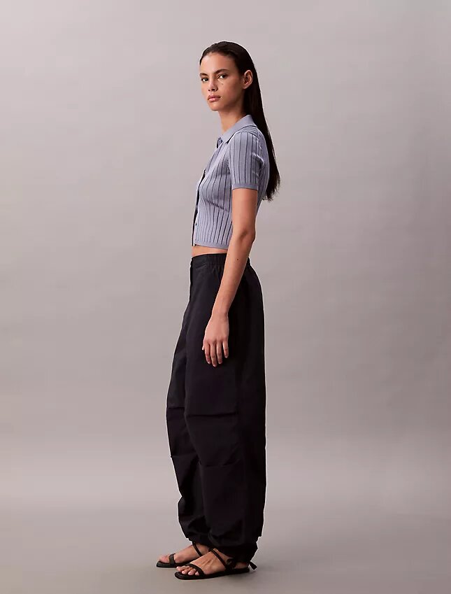Pantalones de paracaídas de nailon arrugado Pantalones de paracaídas de nailon arrugado