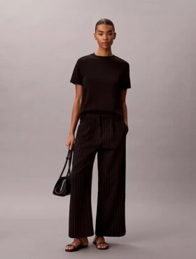 Pantalones de pierna ancha a rayas de ponte