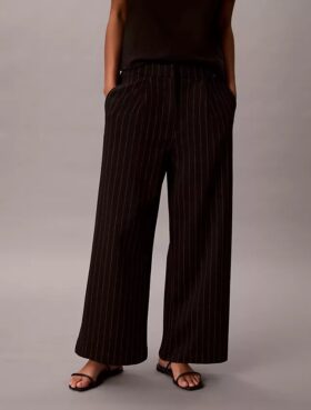 Pantalones de pierna ancha a rayas de ponte