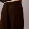Pantalones de pierna ancha con cordón, mezcla de lino Pantalones de pierna ancha con cordón, mezcla de lino