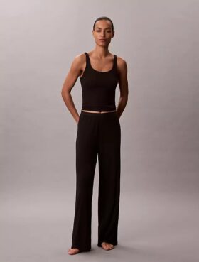 Pantalones de pierna ancha con tejido Modal elástico y punto drop