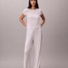 Pantalones de pierna ancha con tejido Modal elástico y punto drop