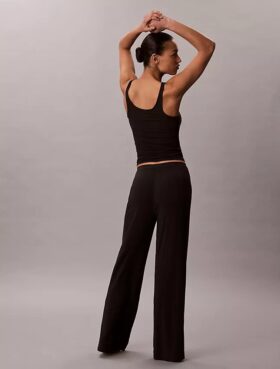 Pantalones de pierna ancha con tejido Modal elástico y punto drop
