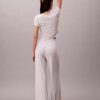 Pantalones de pierna ancha con tejido Modal elástico y punto drop