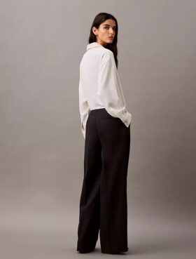 Pantalones de pierna ancha de crepé
