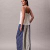 Pantalones de pierna ancha de sarga de viscosa estampada Pantalones de pierna ancha de sarga de viscosa estampada