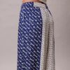 Pantalones de pierna ancha de sarga de viscosa estampada Pantalones de pierna ancha de sarga de viscosa estampada