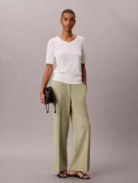 Pantalones de viaje de crepé elástico