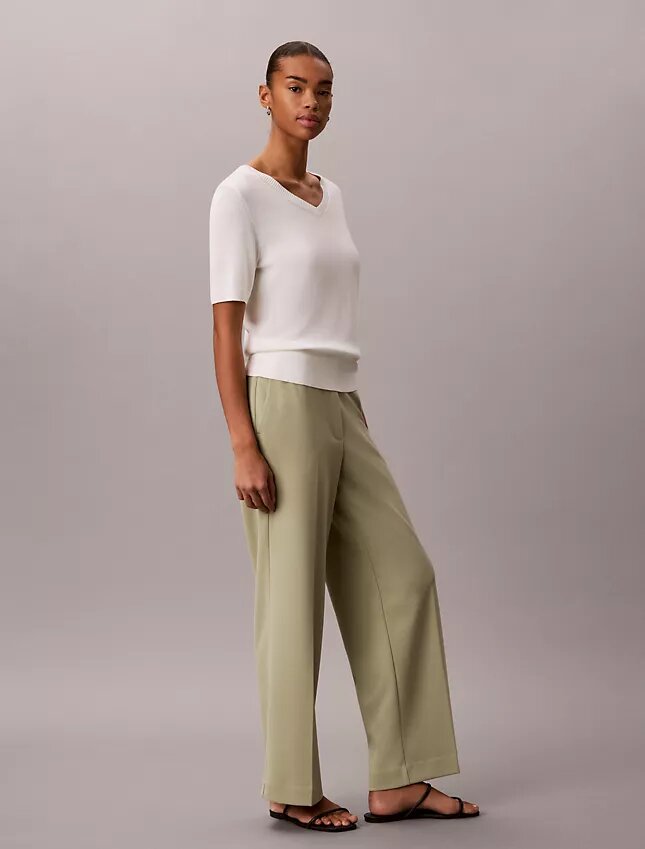 Pantalones de viaje de crepé elástico Pantalones de viaje de crepé elástico