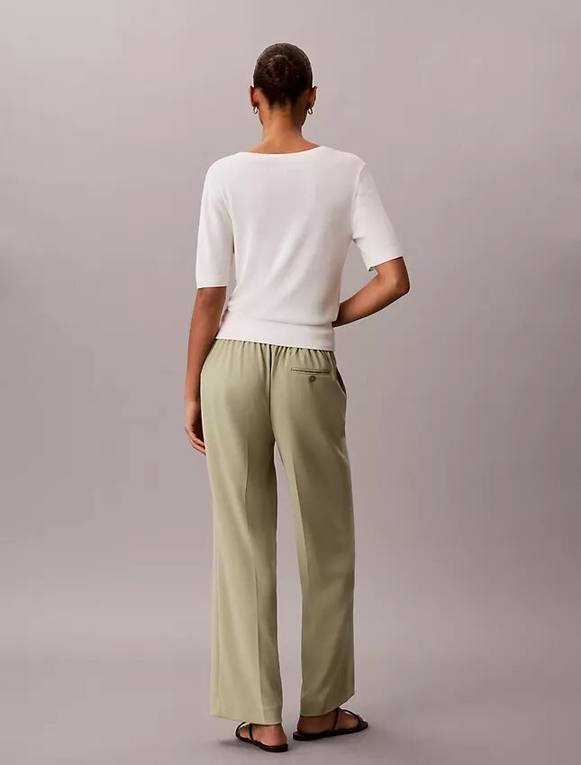 Pantalones de viaje de crepé elástico Pantalones de viaje de crepé elástico