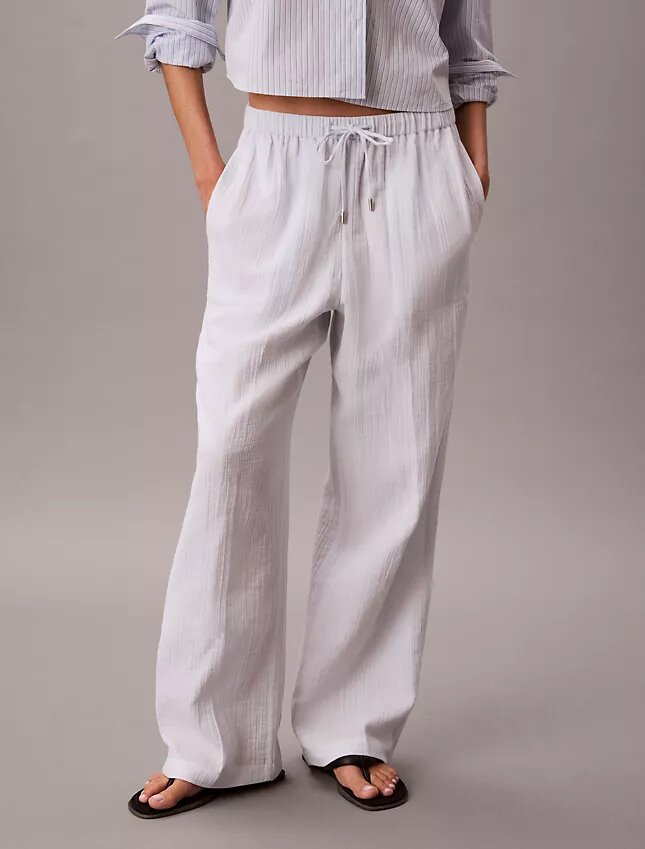 Pantalones elásticos de doble gasa Pantalones elásticos de doble gasa