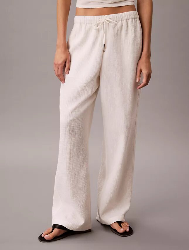 Pantalones elásticos de doble gasa Pantalones elásticos de doble gasa