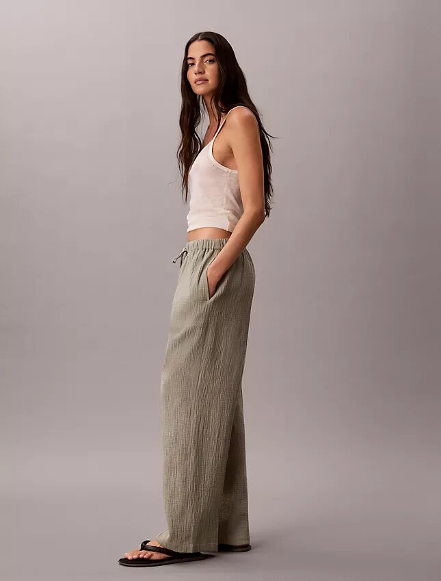Pantalones elásticos de doble gasa Pantalones elásticos de doble gasa