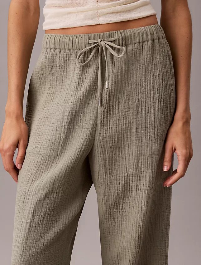 Pantalones elásticos de doble gasa Pantalones elásticos de doble gasa