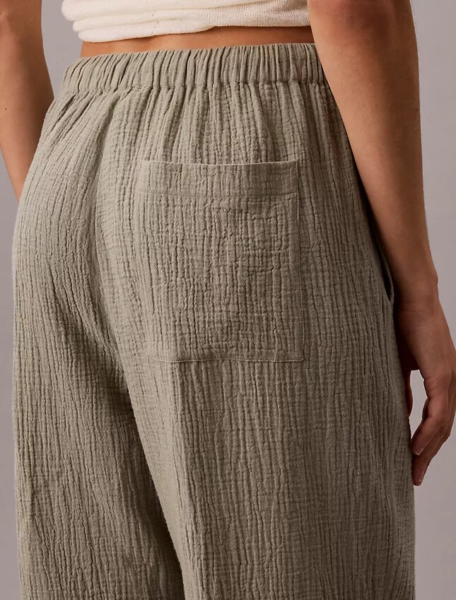 Pantalones elásticos de doble gasa Pantalones elásticos de doble gasa