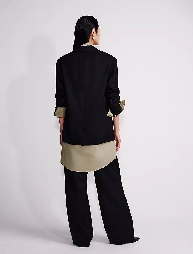 Pantalones entallados de mezcla de lana Pantalones entallados de mezcla de lana