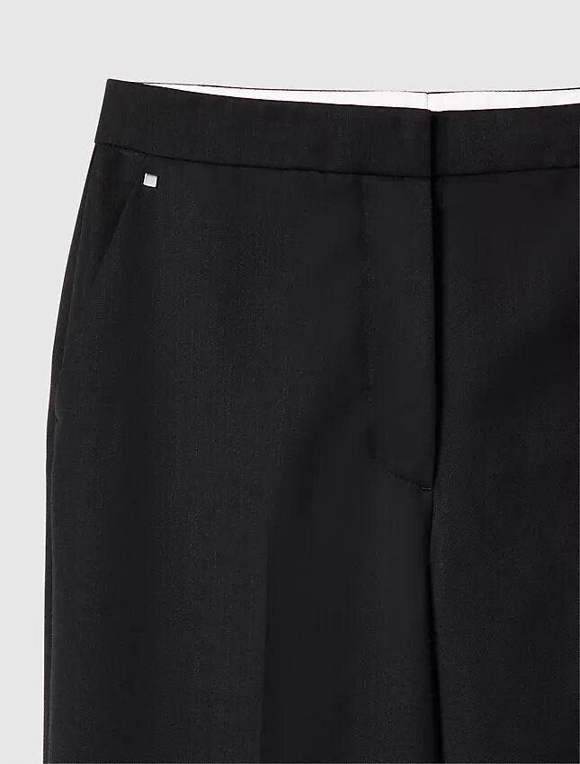 Pantalones entallados de mezcla de lana Pantalones entallados de mezcla de lana