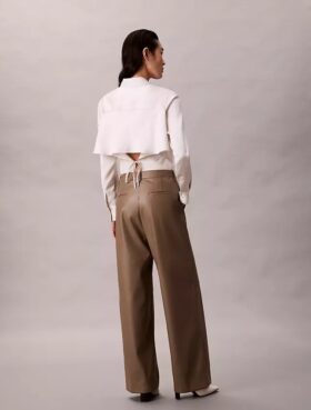 Pantalones holgados de imitación de cuero