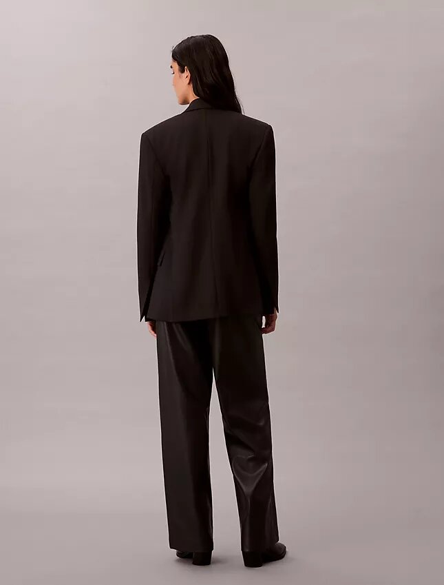 Pantalones holgados de imitación de cuero Pantalones holgados de imitación de cuero