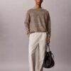 Pantalones plisados de mezcla de lino
