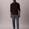 Pantalones plisados de mezcla de lino