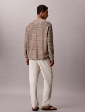 Pantalones plisados de mezcla de lino