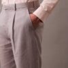Pantalones plisados de mezcla de lino