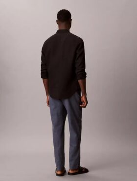Pantalones plisados de mezcla de lino