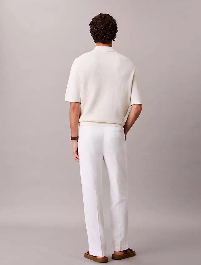 Pantalones plisados de mezcla de lino Pantalones plisados de mezcla de lino