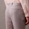 Pantalones plisados de mezcla de lino