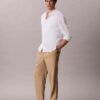 Pantalones plisados de mezcla de lino