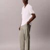 Pantalones plisados de mezcla de lino Pantalones plisados de mezcla de lino