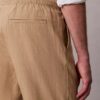 Pantalones plisados de mezcla de lino