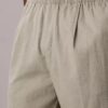 Pantalones plisados de mezcla de lino Pantalones plisados de mezcla de lino