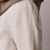 Pantalones plisados de mezcla de lino