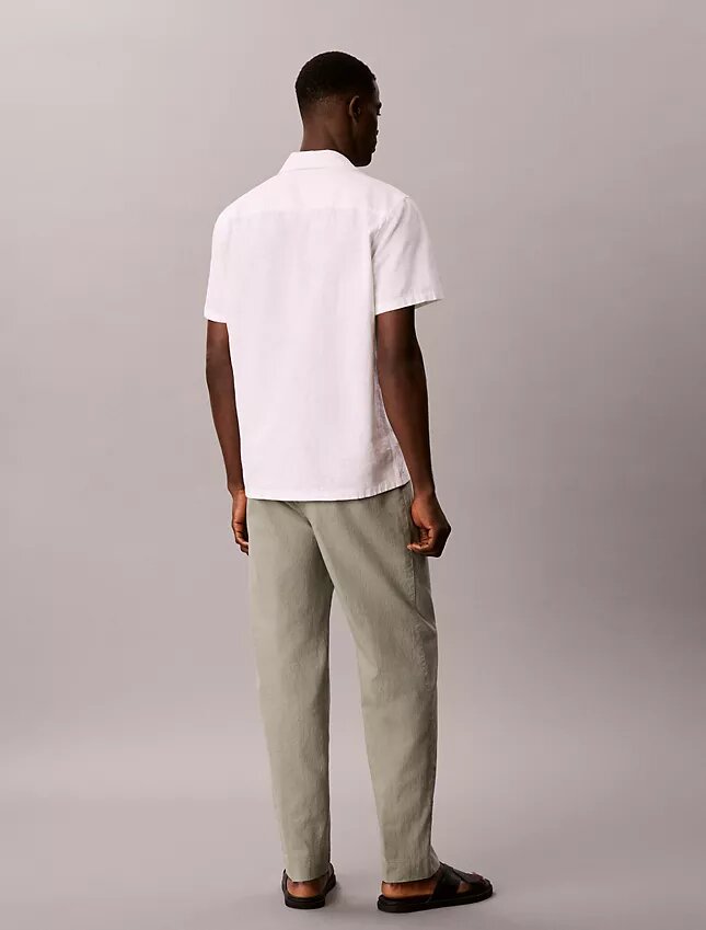 Pantalones plisados de mezcla de lino Pantalones plisados de mezcla de lino