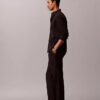 Pantalones plisados de mezcla de lino Pantalones plisados de mezcla de lino