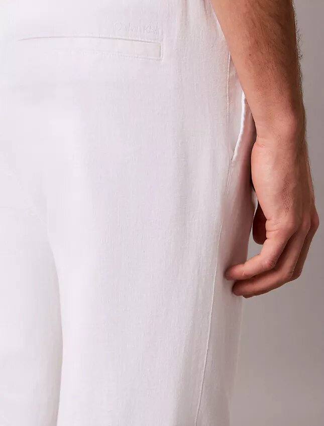 Pantalones plisados de mezcla de lino Pantalones plisados de mezcla de lino