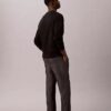 Pantalones rectos de cambray sin cremallera Pantalones rectos de cambray sin cremallera