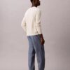 Pantalones rectos de cambray sin cremallera Pantalones rectos de cambray sin cremallera