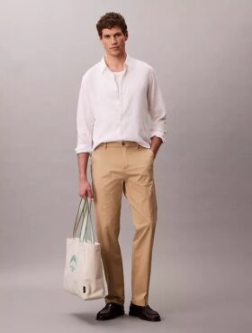 Pantalones rectos de Cotton Stretch
