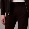 Pantalones rectos de seersucker Pantalones rectos de seersucker