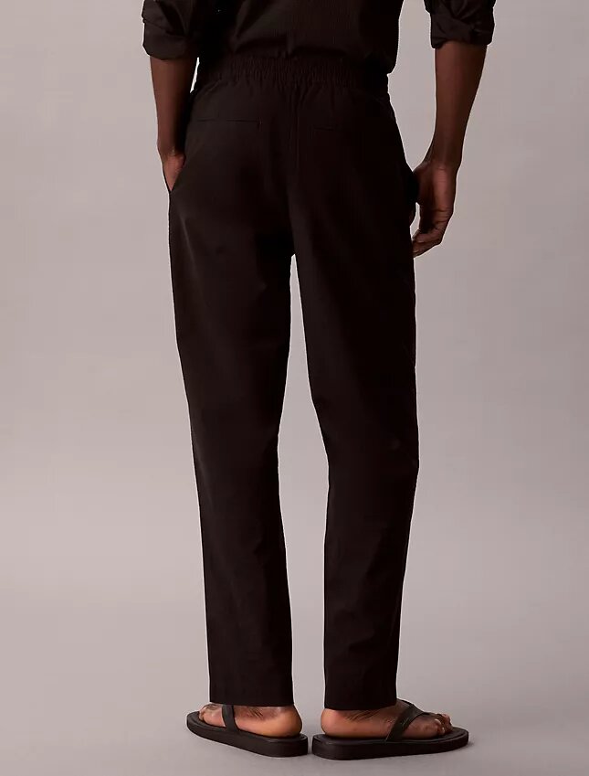 Pantalones rectos de seersucker Pantalones rectos de seersucker