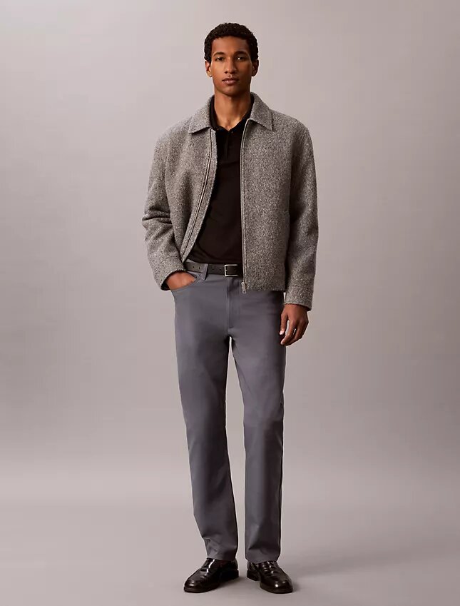 Pantalones rectos elásticos estándar de 5 bolsillos Pantalones rectos elásticos estándar de 5 bolsillos