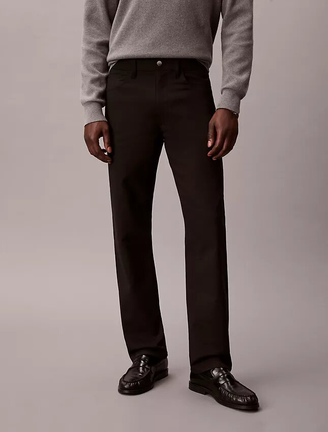 Pantalones rectos elásticos estándar de 5 bolsillos Pantalones rectos elásticos estándar de 5 bolsillos