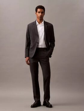 Pantalones slim entallados de mezcla de lana