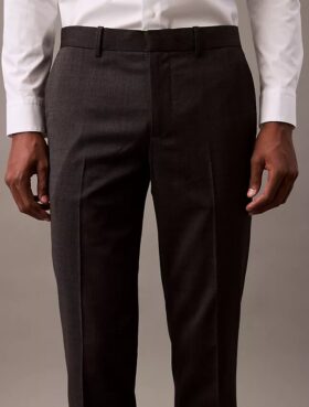 Pantalones slim entallados de mezcla de lana