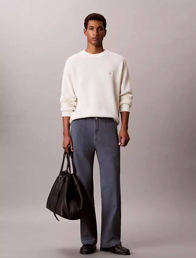 Pantalones utilitarios rectos de corte holgado Pantalones utilitarios rectos de corte holgado