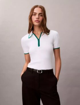 Polo clásico con cremallera de un cuarto